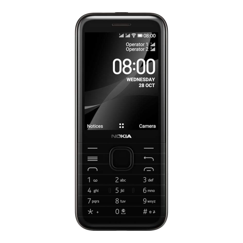 Nokia 8000 4G 2.8 Inch UK SIM Free Feature Phone with WhatsApp and Google Assistant (Single SIM) - Black