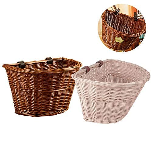 Gentman Wicker Front Handlebar Bike Basket Adult Bicycle Cargo Basket