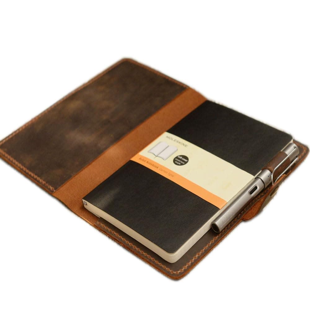 Distressed Leather 5 x 8.25" Notebook Cover Compatible with Moleskine Classic...