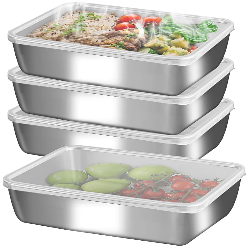 GIUOIDUOStainless Steel Lunch Box 6-Pack with Free Seal, Leakproof, Lid Food Container, Reusable Food Storage Container for Travel and Work, Dishwasher Safe, Freezer Safe