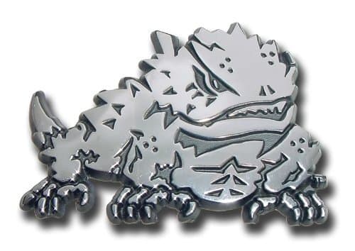 TCU Horned Frogs Premier Frog Logo Chrome Metal Auto Emblem