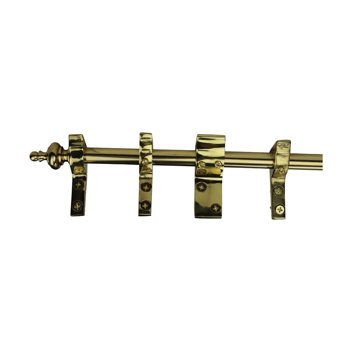 Renovators Supply Manufacturing Ornate Decorative Quilt Rack Hanger Rod Solid Brass 9FT Long with Urn Finials and Brackets