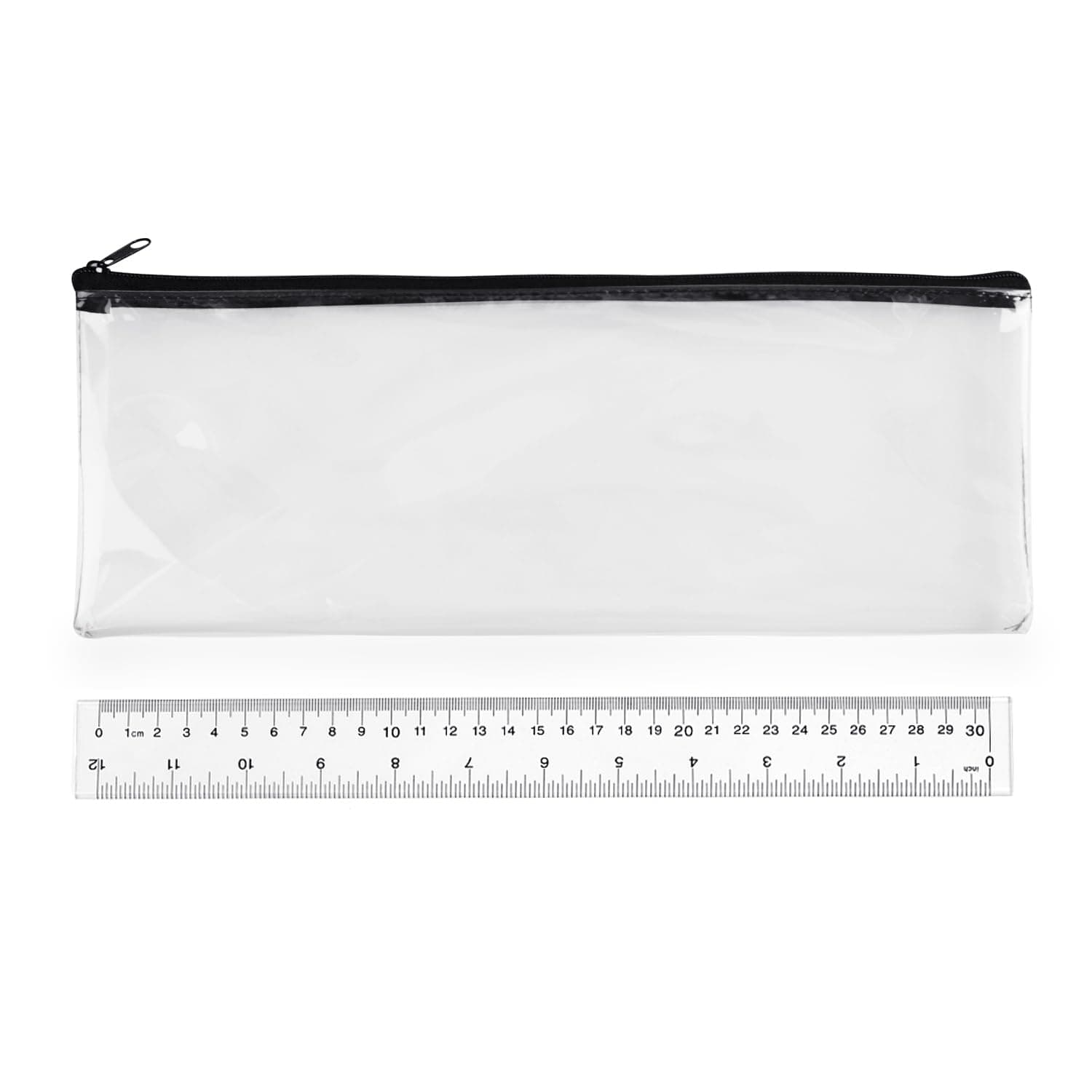 Clear Pencil Case, 32 cm Transparent Pencil Case for Exams, GCSEs, 1 Piece