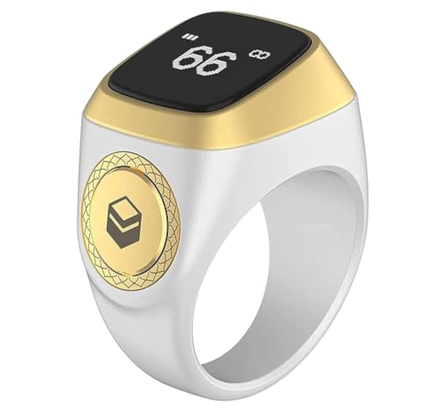 iQibla 2022 Muslim Digital Ring Tasbih Counter Islamic Gifts (18Mm, White)