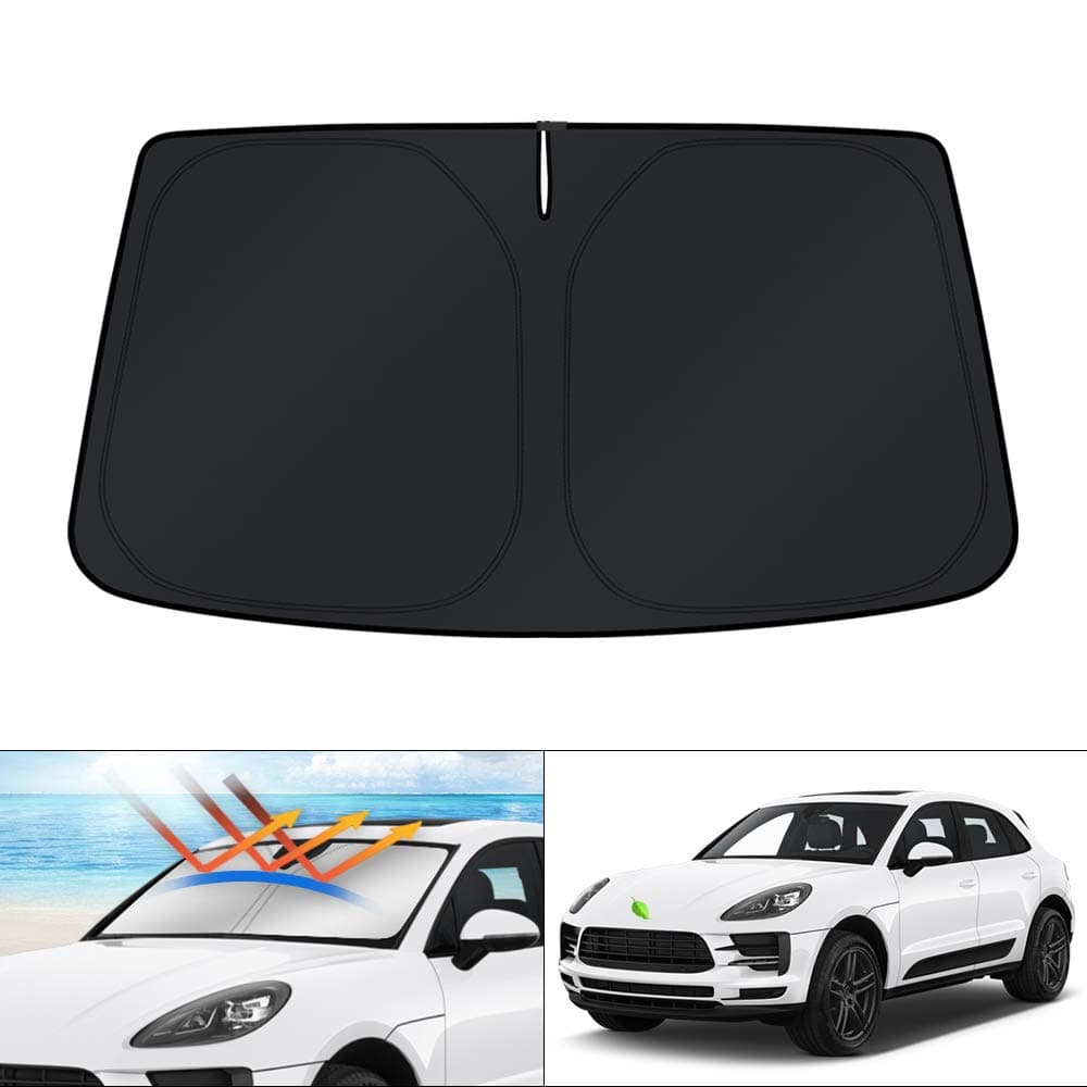 Windshield Sun Shade for 2014-2025 2026 Porsche Macan Accessories Sunshade Window Sun Visor Protector Foldable Blocks UV Rays Keep Your Car Cooler
