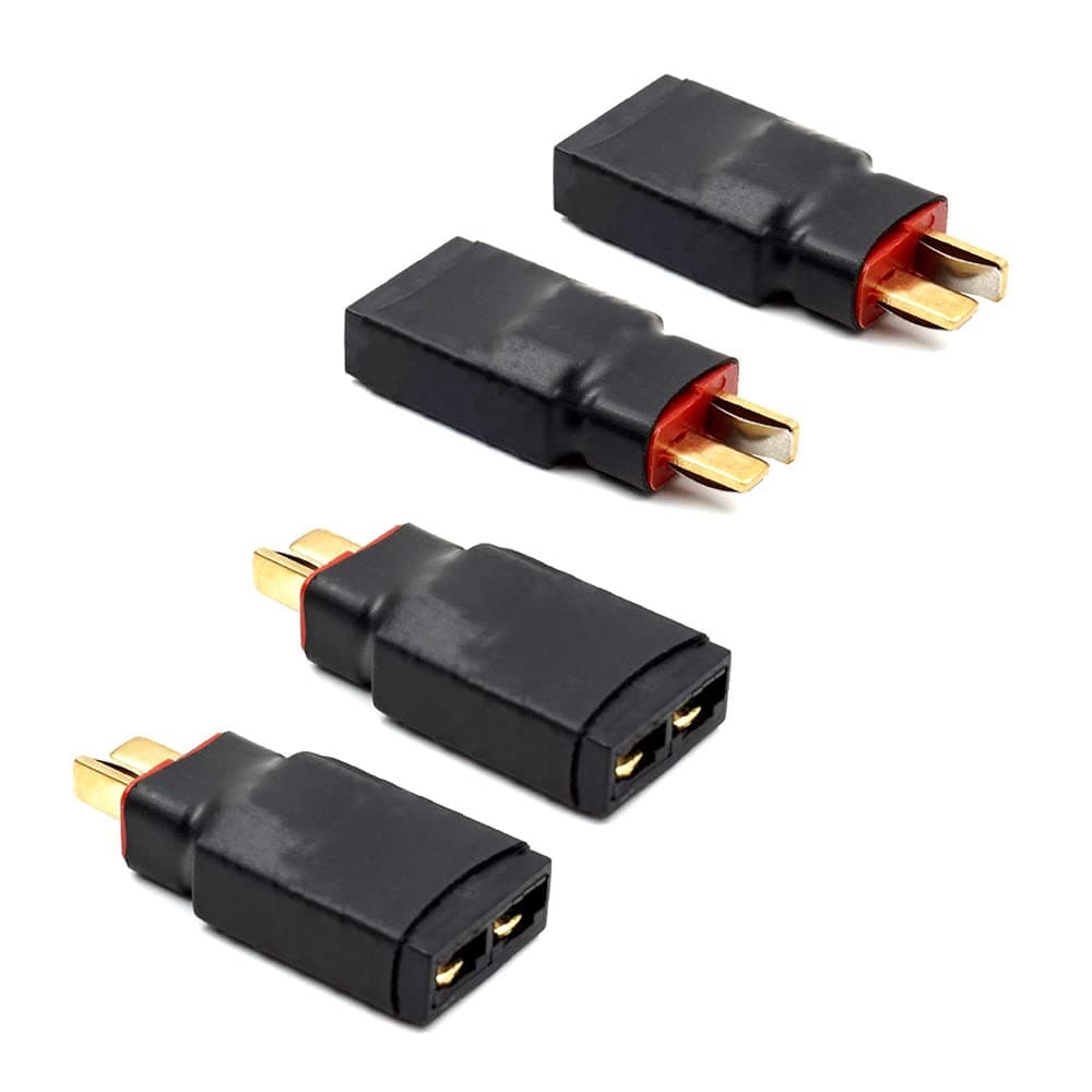 4 PCS Male T-Plug Deans to Female TRX Traxxas Connector Adapter for RC Battery ESC and Charger