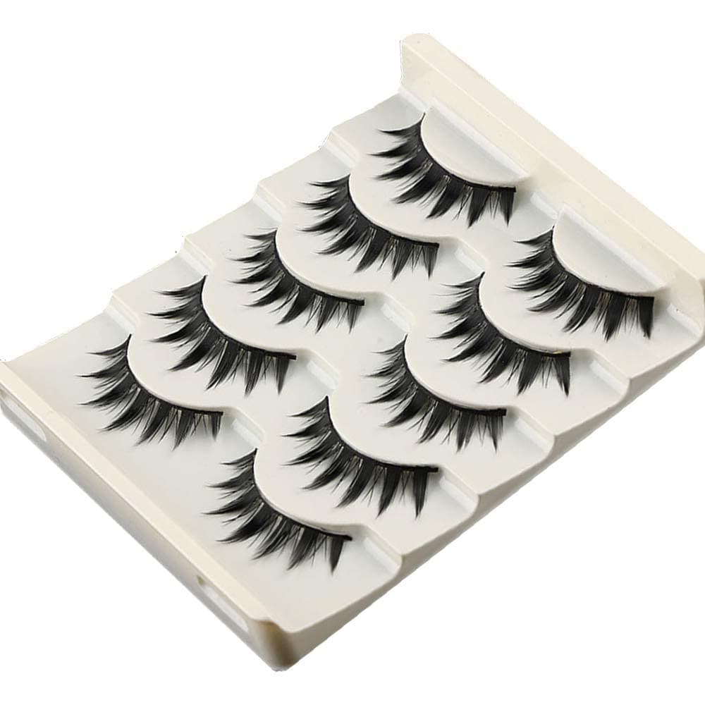 False Eyelashes Japanese Style Makeup Thick Eyelash Extension,cosplay Makeup Eyelashes,reusable Lashes Eye Makeup Tools (5 Pairs)