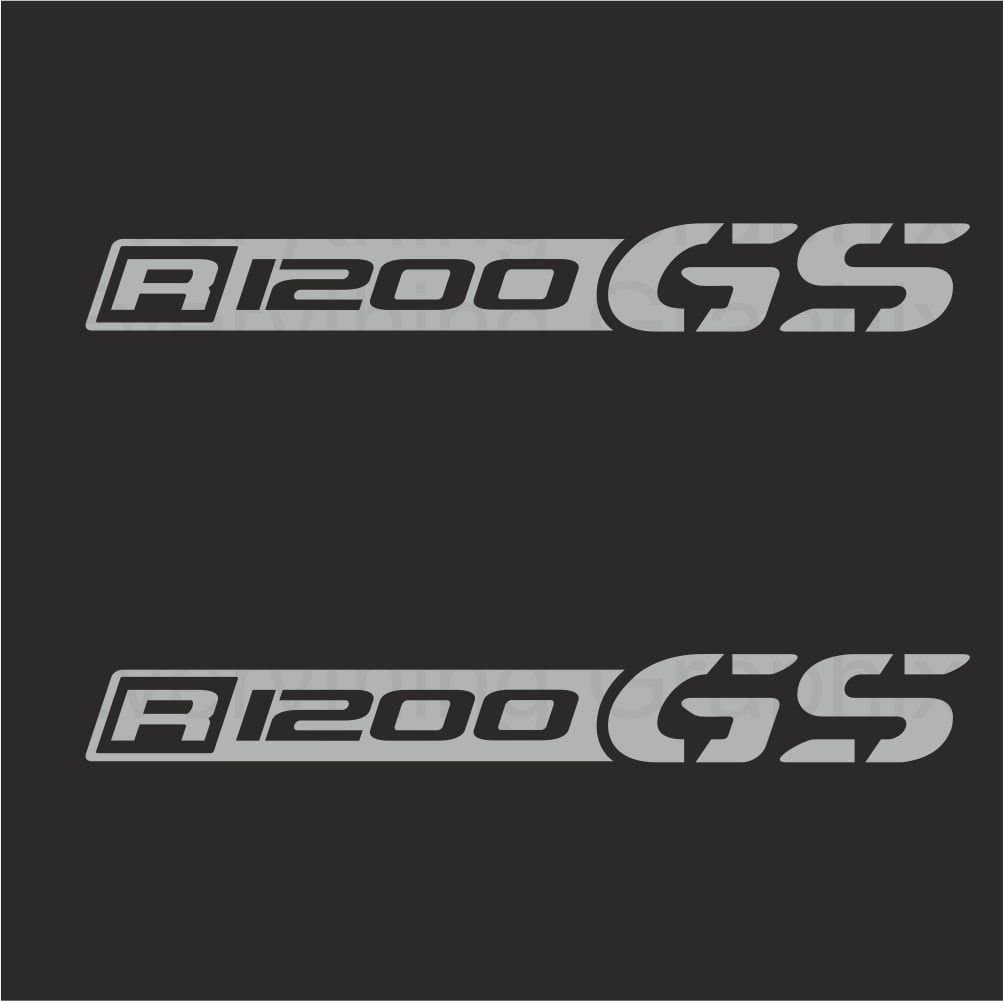 Everything Graphix 2pcs Set BMW R1200GS Beak Decal Sticker M1 7" x 3/4" - 18cm x 2.2cm - R1200GS Accessories R 1200 GS Adventure (Silver)