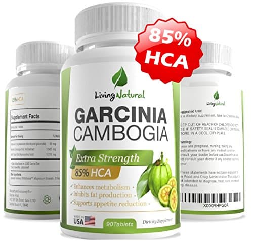 85% HCA Pure Garcinia Cambogia Extract 1500mg - Appetite Suppressant that Works - 45 Day supply - High Strength 85 HCA Garcinia Cambogia (Hydroxycitric Acid) Weight Loss pills - Easy to Swallow Pure Garcinia Cambogia Pills - Fat burner - 100% Satisfaction Guarantee