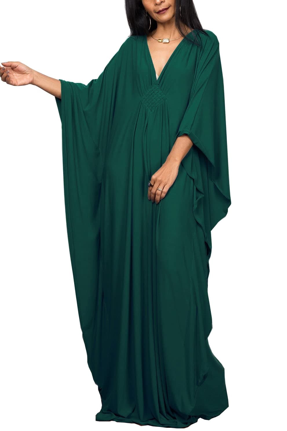 Wemen's Long Kaftan Maxi Dress Boho Swimsuit Beach Cover Up Robes One Size Loungewear