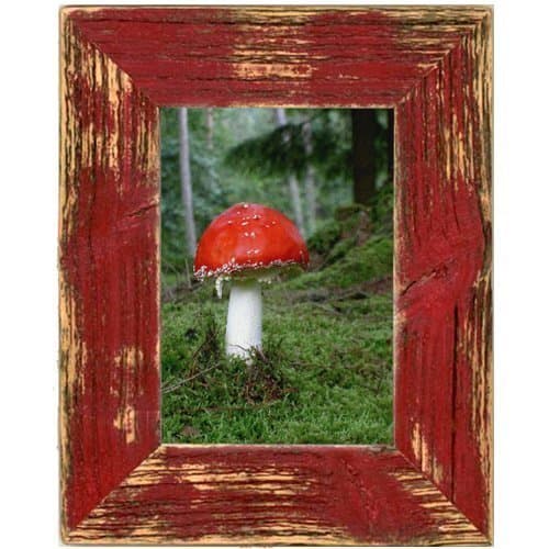 Picture frame in real old-wood in Country House Style vintage, rustic - handmade Unique in red - red, 5.90 X 7.87''