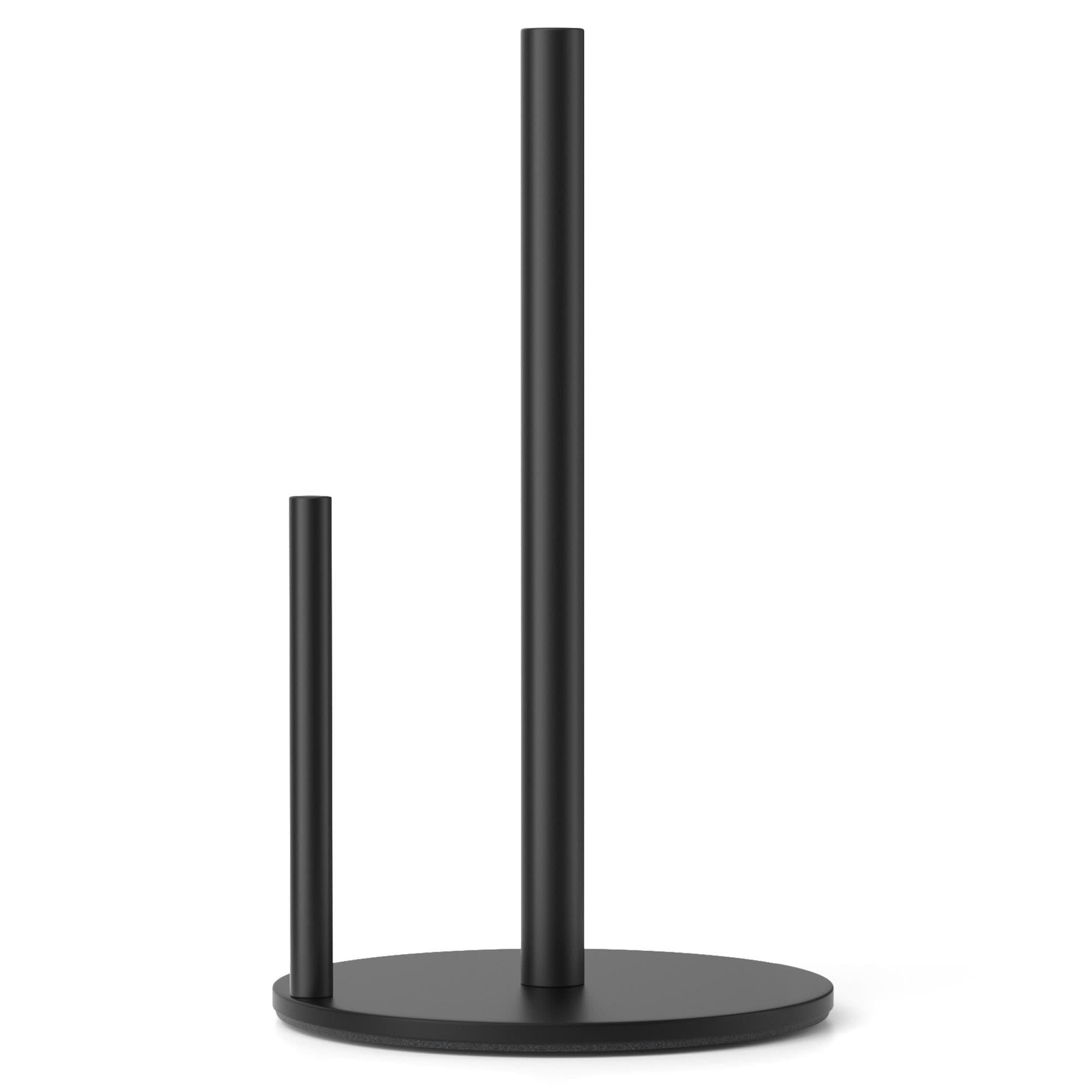 niffgaff Paper Towel Holder Black Kitchen Roll Holder, Premium Stainless Steel Paper Towel Holder for Kitchen Roll Organize, One-Handed Operation Countertop Roll Dispenser with Weighted Base