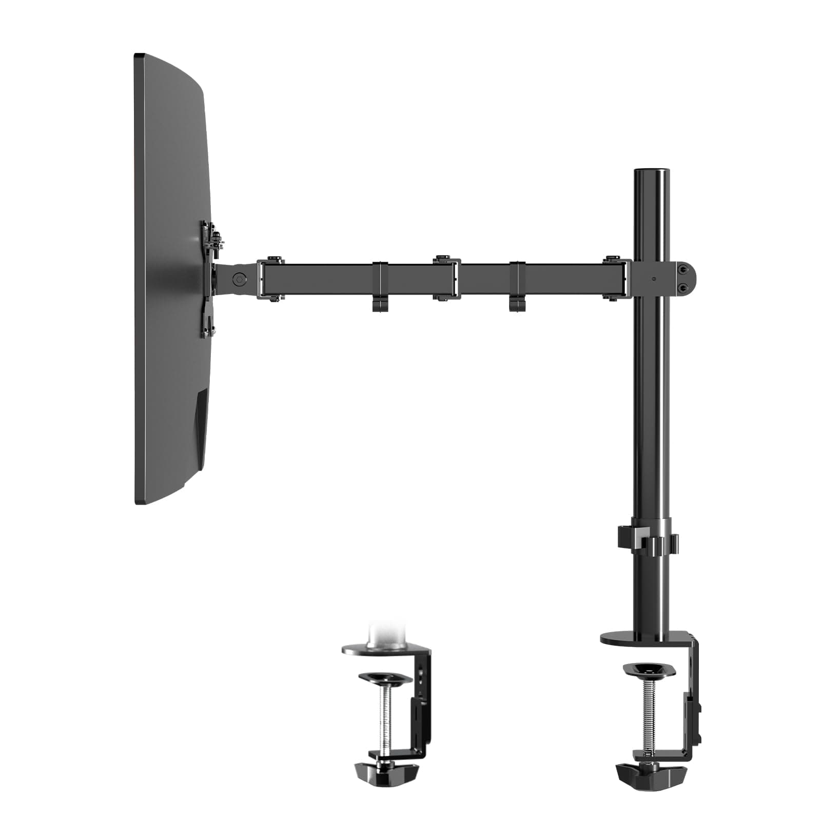 Pholiten Single Monitor Arm Desk Mount, Holds Screens up to 32 inch,Holds Up to 22lbs,Fully Adjustable Stand with C-Clamp and Grommet Base,100x100 Vesa Monitor Stand