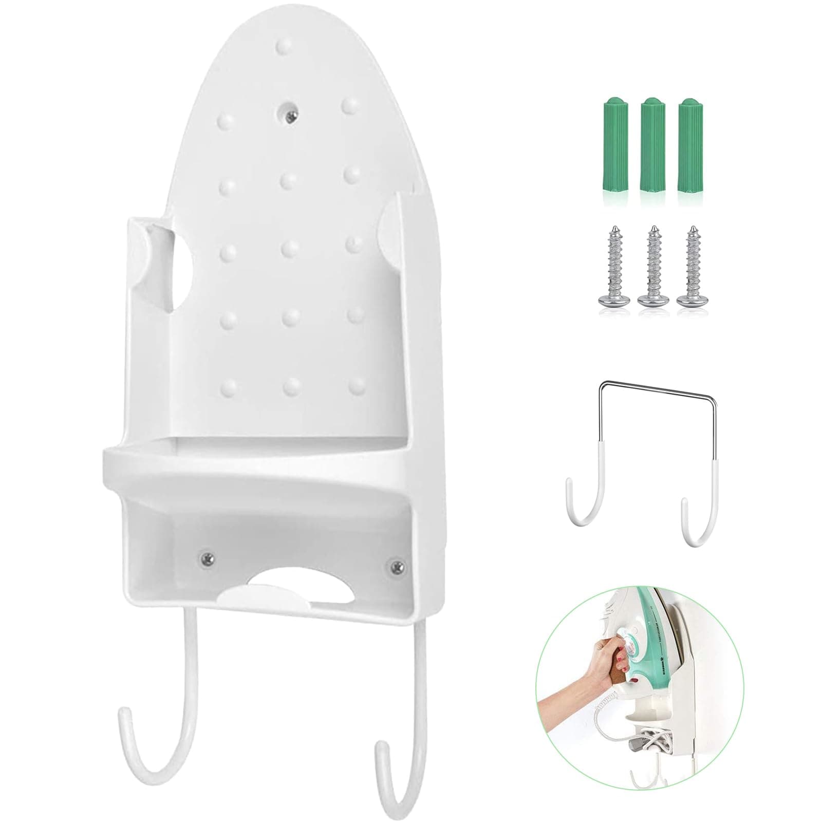 Oranlife Wall Mounted Ironing Board Rack Electric Iron Holder Household Bathroom Shelf