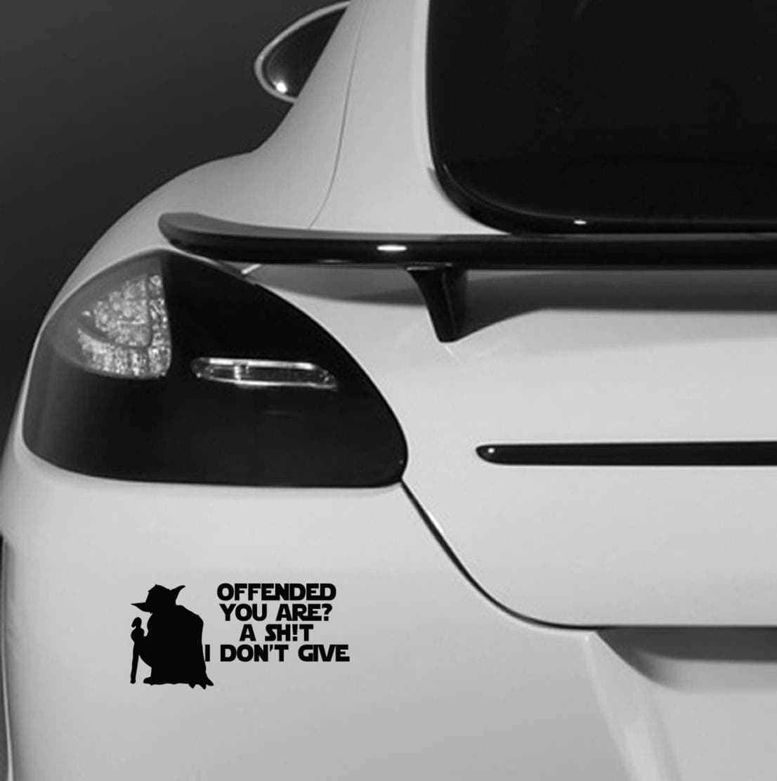 Offended You are A Shit I Don't Give - Yoda Star Wars Car Bumper Vehicle Sticker - Funny Humour Van Bike Motorbike Wall Laptop Ipad Window