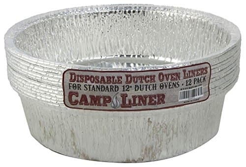 CampLiner Dutch Oven Liners, 12 Pack of 12 6 Quart Disposable Liners - No More Cleaning or Seasoning. Fits Lodge, Camp Chef, And Other 12-Inch Cast Iron Dutch Ovens