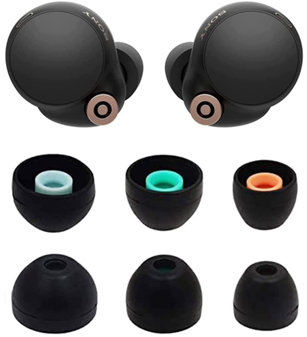 ALXCD Eartips for Sony WF-1000XM4 WF-1000XM5 Earphones S/M/L 3 Pairs Soft Silicone Eartips Earbuds for Sony WF-1000XM5 WF-1000XM4 Silicone Tips XM4 3 Pairs SML Black