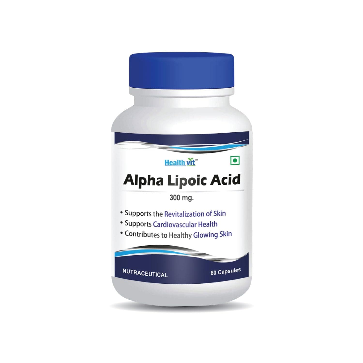 Healthvit Alpha Lipoic Acid 300mg Capsules | ALA Supplement | Antioxidant Support for Energy & Overall Health | 60 Capsules