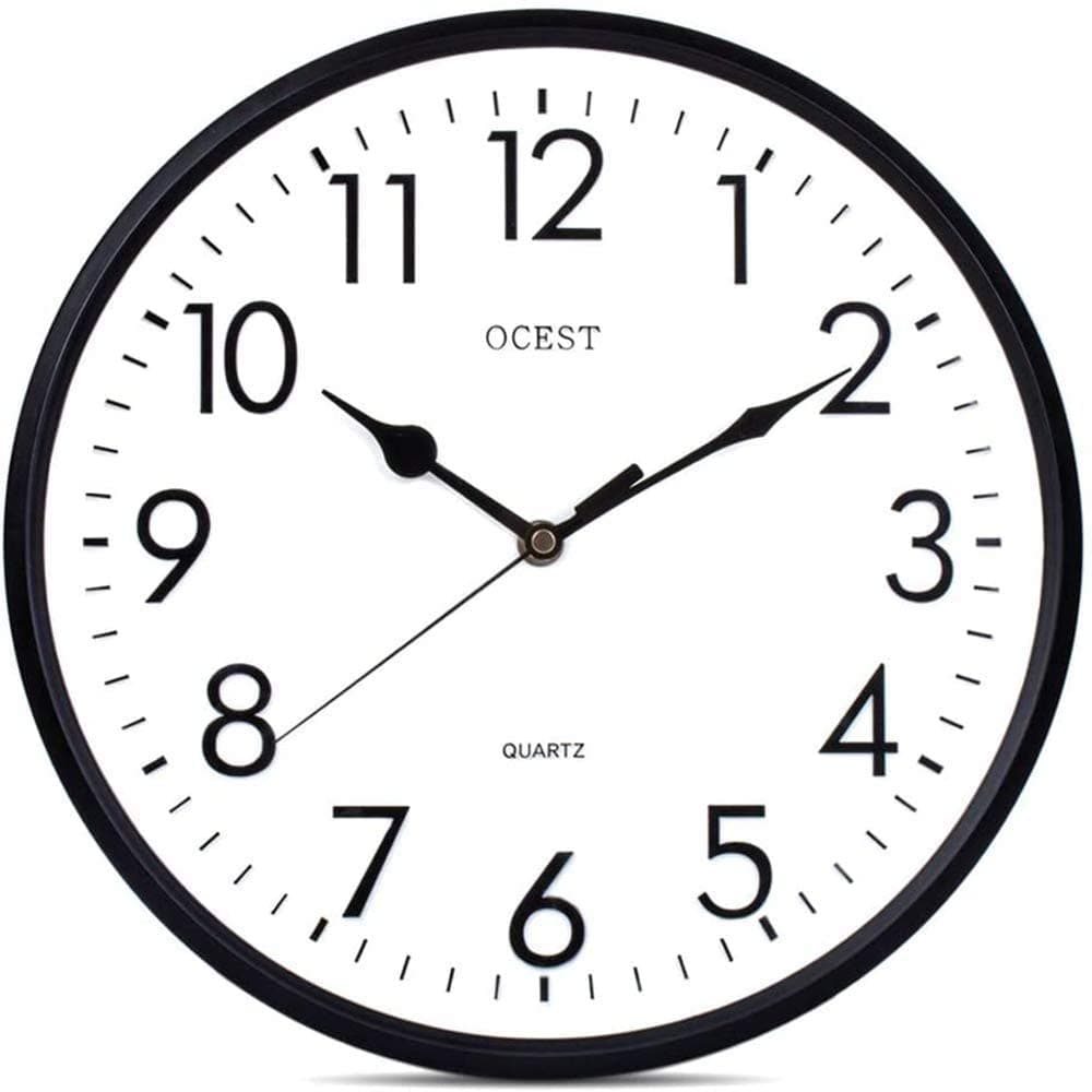 OCEST 12 Inch Indoor Outdoor Clock, Large Display Battery Operated Decorative Clock for Pool Garden Patio Office Living Room