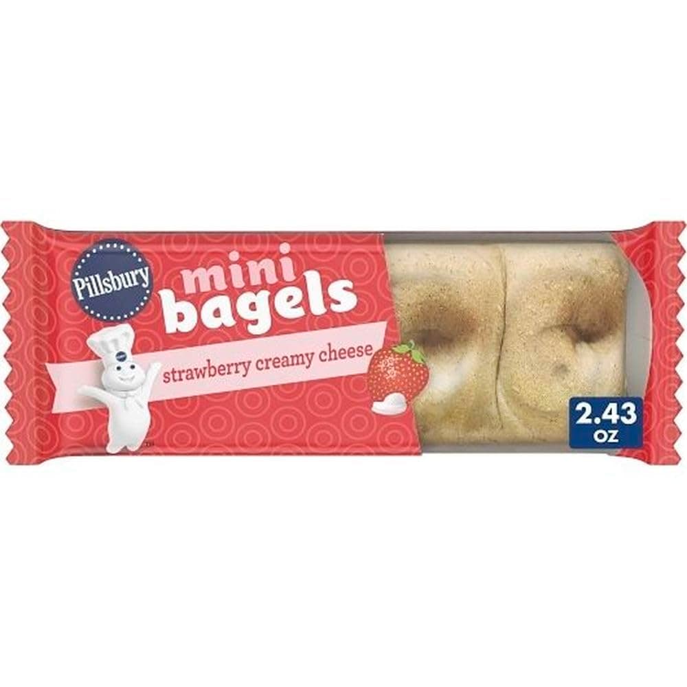Mini Bagels, Strawberry Creamy Cheese, 2.43 Ounce - 72 per case.