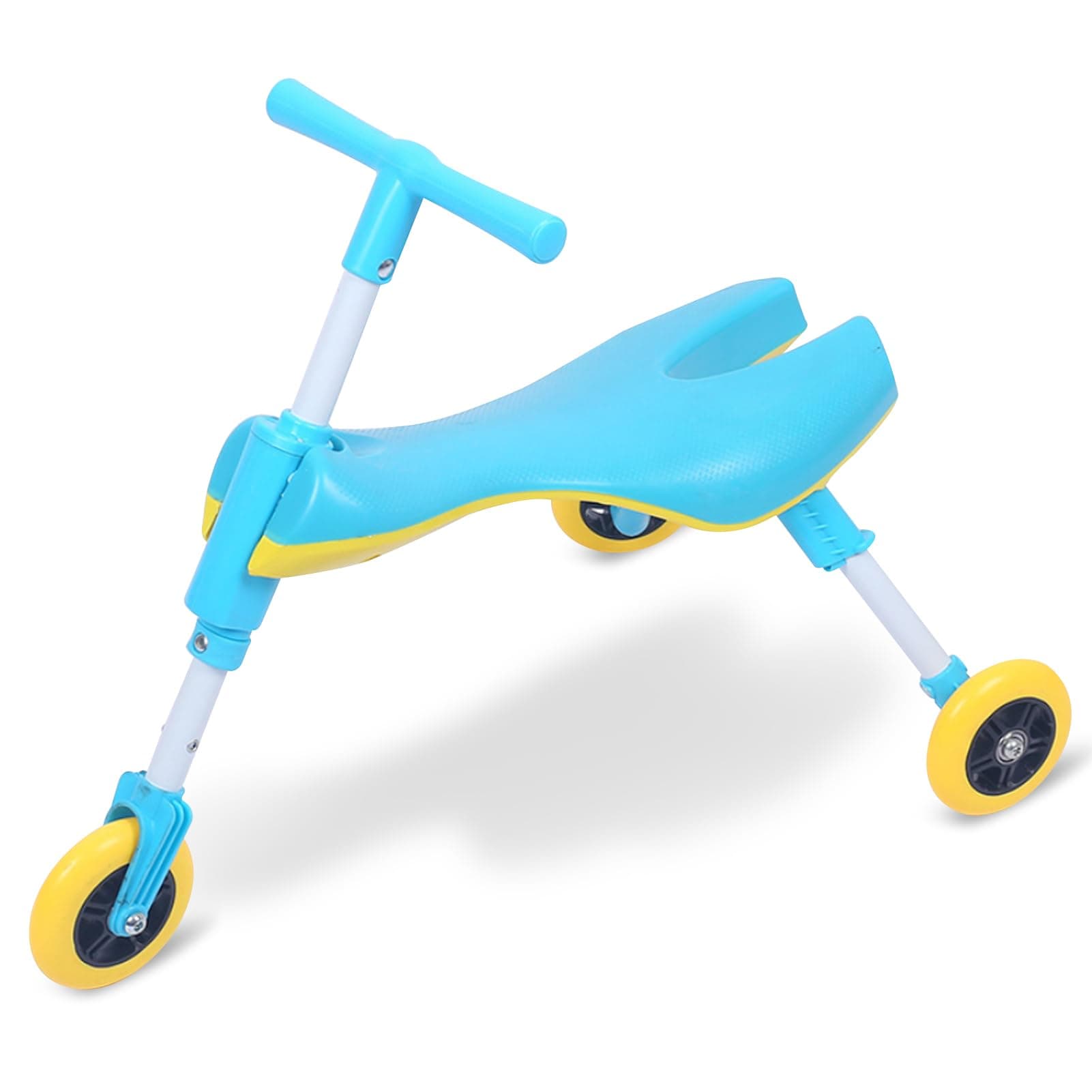 Beauenty Portable 3-Wheel Ride-on Bike, Easy to Carry Glide Bike Beginner for 1-2-3 years Old Babies, Lightweight Boys Girls Indoor & Outdoor Toy