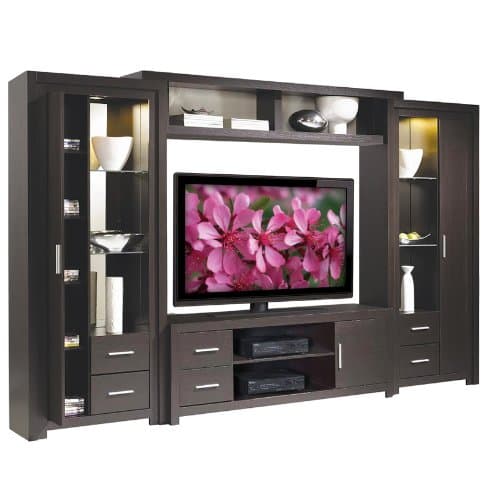 Chrystie Entertainment Center - Interior Lights, Glass Shelves,