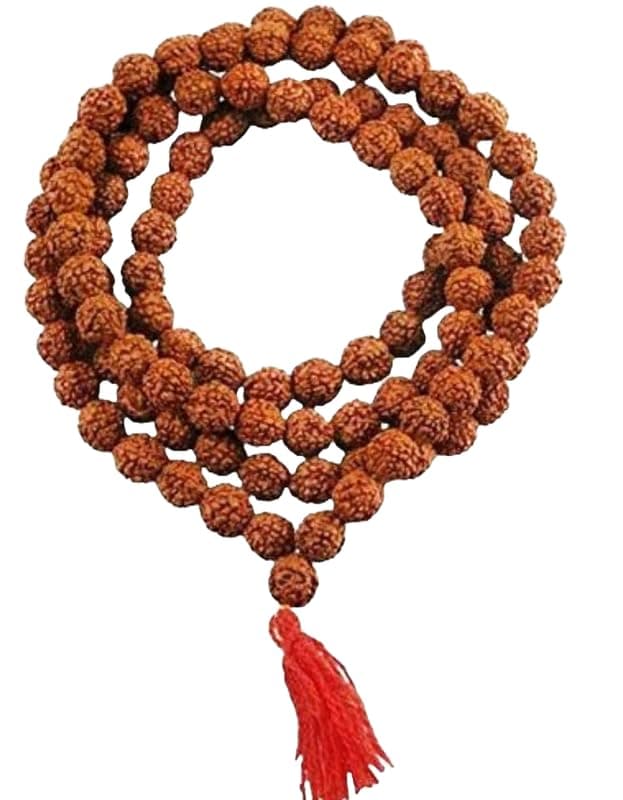 LKBEADSNatural Rudraksha 8mm 108 Mala Beads, Spiritual, Meditation Beads, Reiki, Japa Mala, Buddhist Prayer Beads, Yoga Bracelet, healing beads