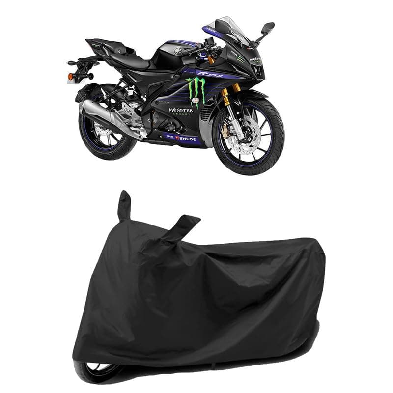 MITHILA MART Bike Body Cover Compatible with Yamaha R15 V4 M World Protect from Scretch Dustproof UV-Rays Birds Dropping Accesseries for All Model & All Verieants -Black Color