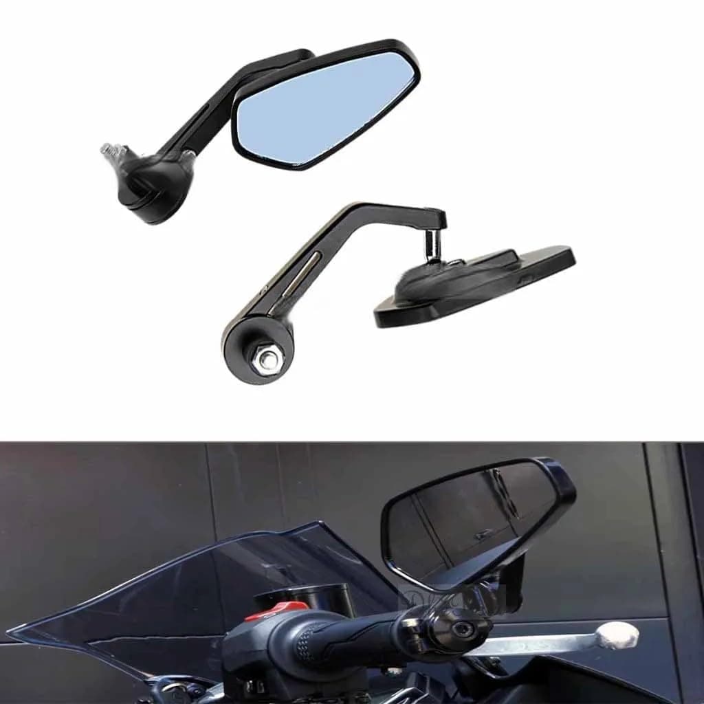 Bike Handle Bar Rear View Mirror Side Fancy Mirror Black Set of 2 Compatible for Suzuki Gixxer SF 250