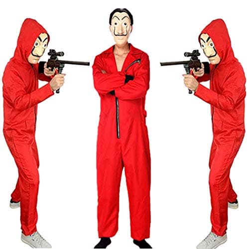 BING RUI CO Unisex Dali Mask Red Costume for La Casa De Papel Coverall Jumpsuits