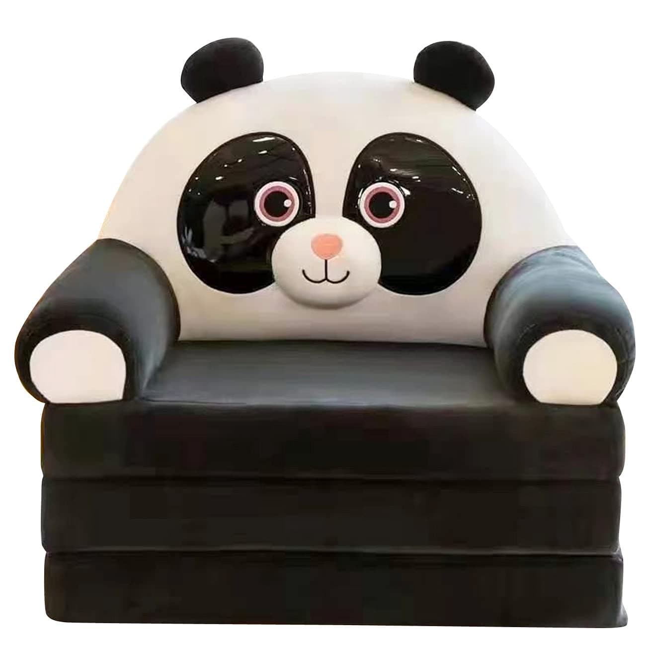 juda 1 Pies Kids Sofa Gift for 1-6 Year Old Kids Foldable Children Sofa for Birthday Festival Gifts Cute Plush Seat Fat Doll Cute Animal Stuffed Soft Chairs For kids (Panda)