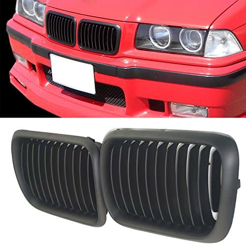 CAMHOHO 97-99 FOR BMW E36 318 320 323 328 M3 M Power Black M3 Look Front Grille Kidney 98