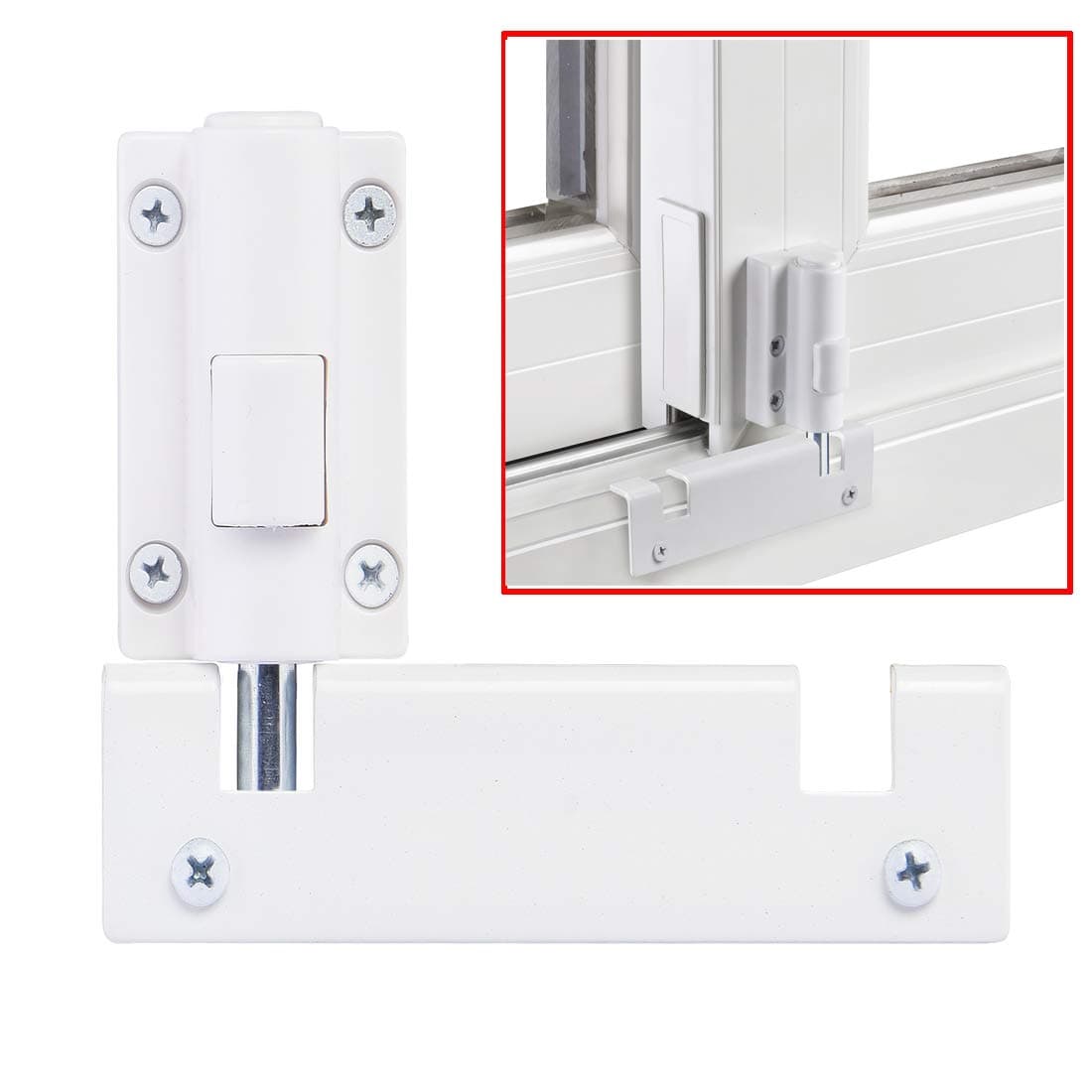 HauSun Patio Sliding Door Security Foot Lock Kick Lock, Fits on Top Rail-Childproof patio Door guardian-or Bottom Rail-Foot Operated-Keep Your Family Safe and Secure(1 Pack,White)