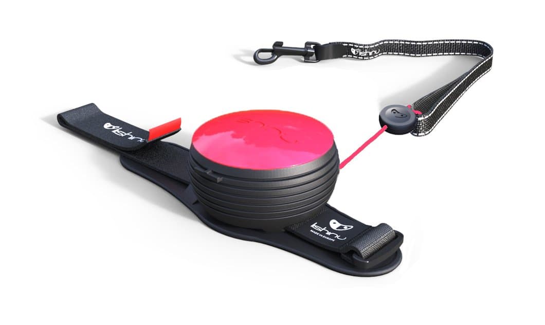 LISHINU Light Look Neon Roll Hands Free Jogging Lead Retractable Lead For Small Dogs & Cats Magenta