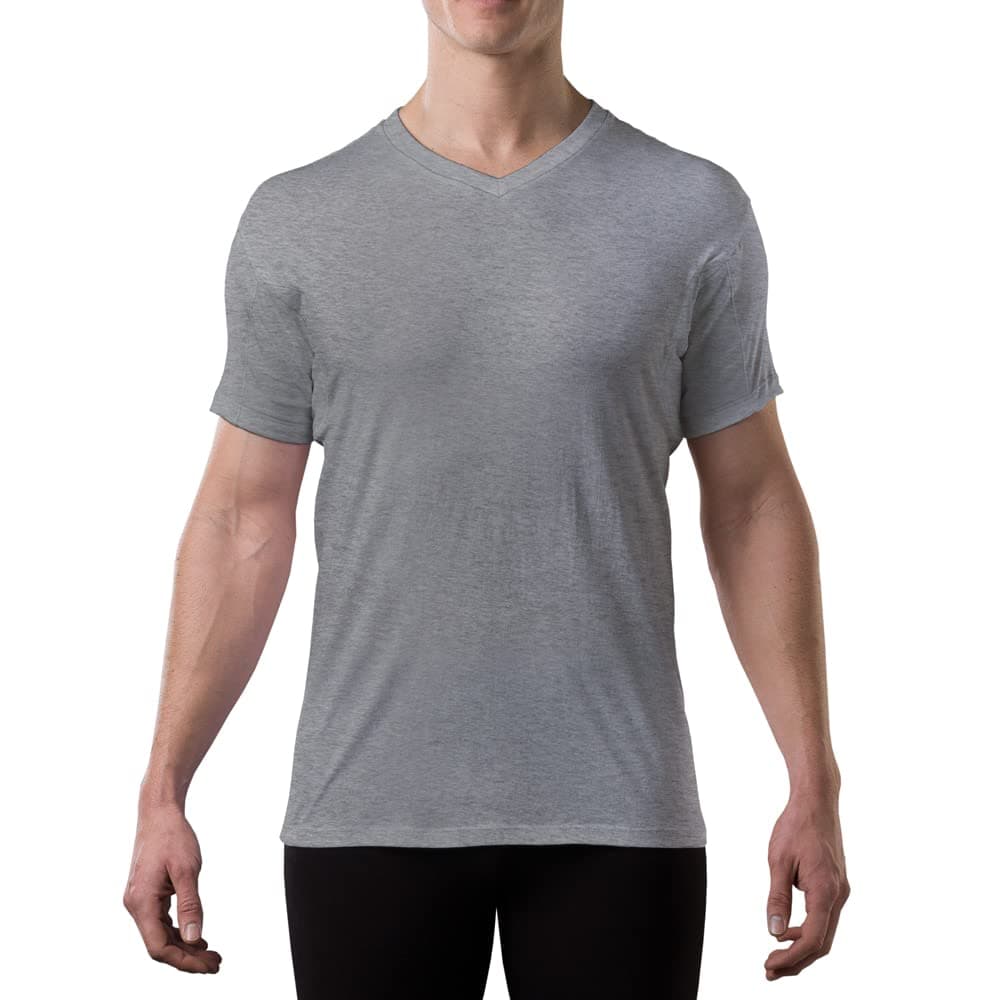 Sweatproof Undershirt for Men with Underarm Sweat Pads (Original Fit, V-Neck)