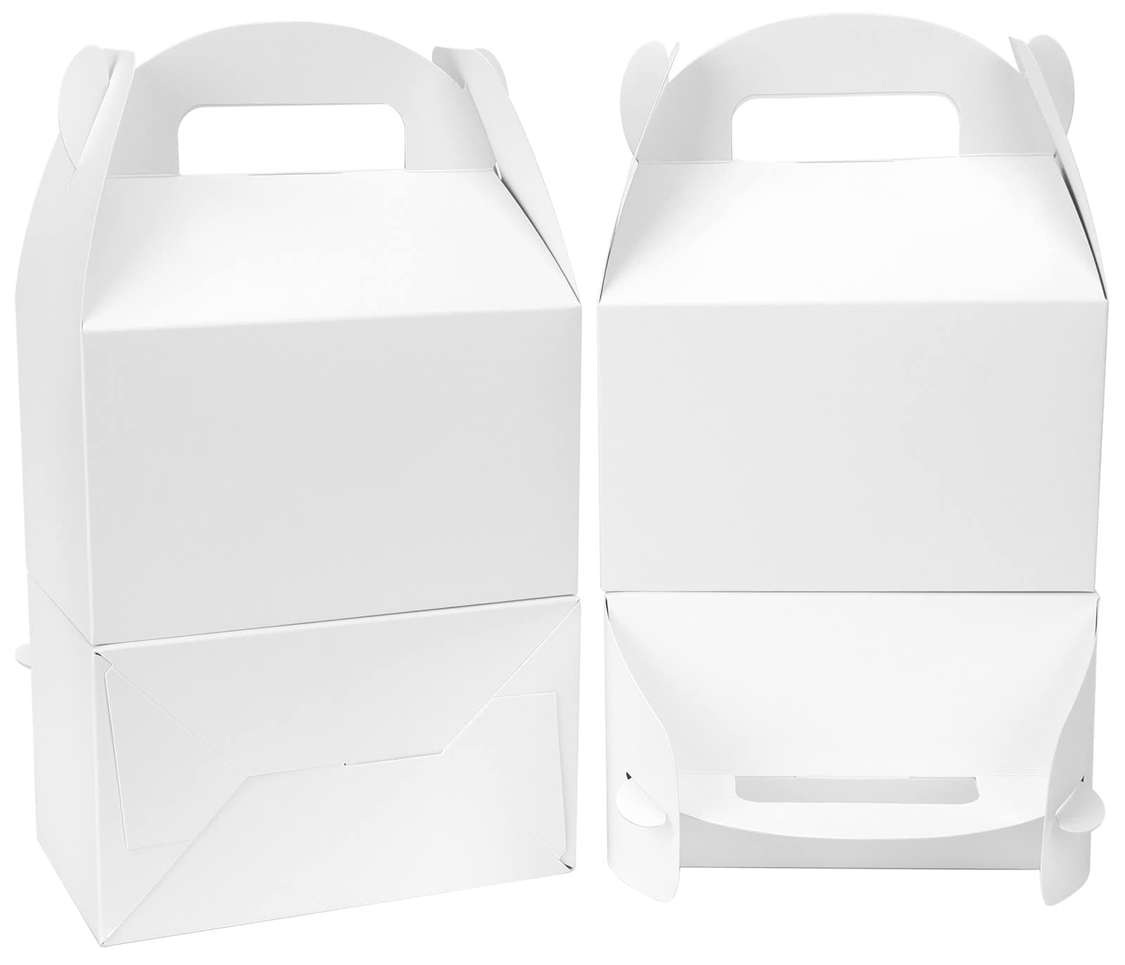 Naleyber White Treat Boxes Party Favor 24pcs Thickened Paper Gift Gable Box for Presents, Candy Goodie Bag for Birthdays Parties Decorations Supplies