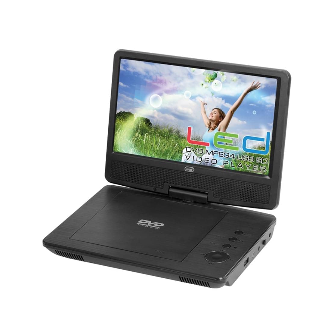 Trevi PDX 1409 - portable DVD/Blu-Ray players (AC, Battery, DC, LED, SD, 800 x 480 pixels, 16:9, Lithium)