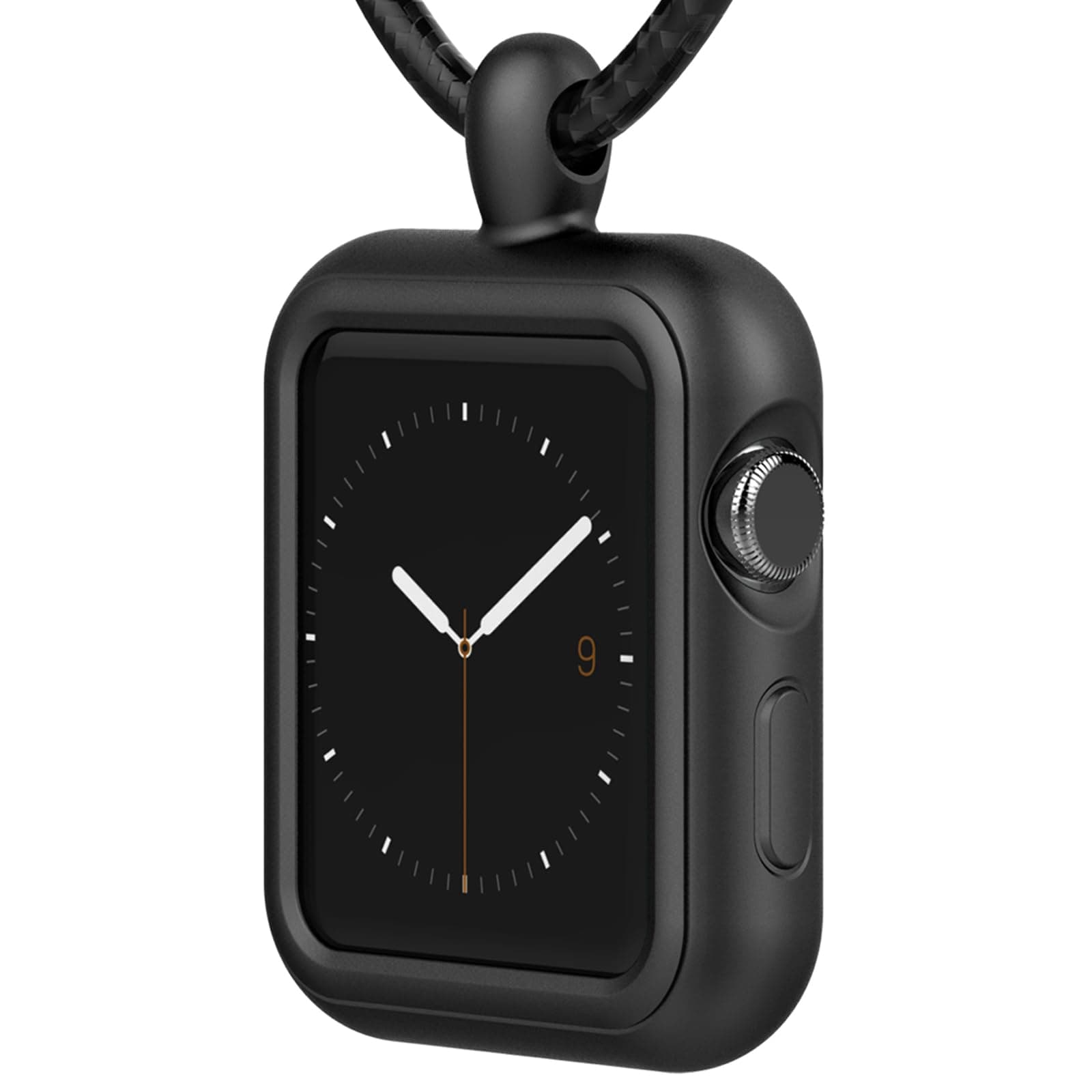 38/ 42mm Apple Watch Necklace Pendant Apple Watch Silicone Band/Case/Cover for Series 3/2/ Nike+ (42mm Black) - iWatch Pendant