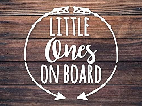 CELYCASY Babies On Board - Little Ones On Board Car Decal Twins Kids Children in Car Decal Family Car Sticker New Mom Mama Bear Safety Sticker