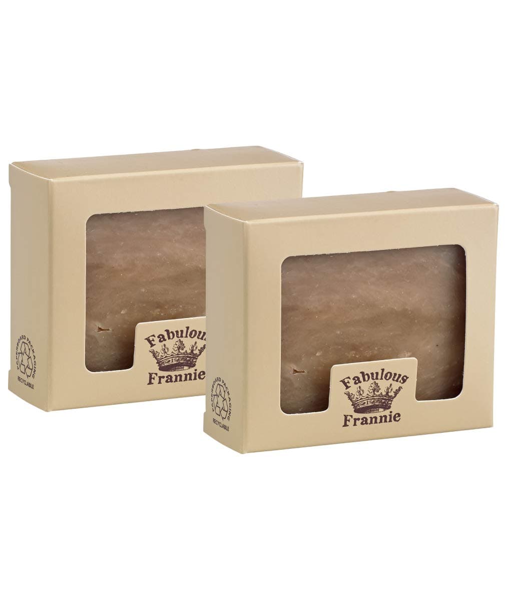 Fabulous Frannie Frankincense & Myrrh Essential Oil Herbal Soap Gift Set each made with Pure Essential Oils Frankincense, Myrrh, Patchouli and Cedarwood 4 Ounce (Pack of 2)