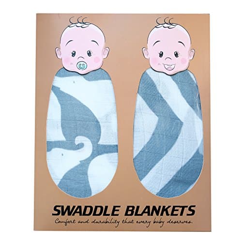Baby Swaddle Blankets By Nurturehood: 2-Pack, Eco-Friendly Bamboo Cotton Blend Swaddles For Wrapping Newborn Infants, 47’’x47’’ Grey And White, Soft And Durable Multifunctional Receiving Blanket