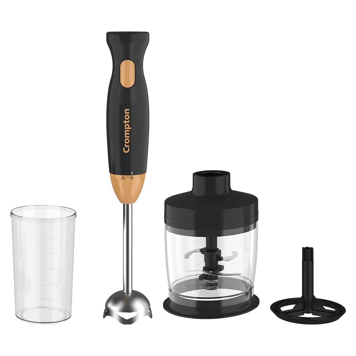 Ameo Trio | Hand blender | Chopper | whisker | 300 watts Silent motor|Food grade blades | Blend/Chopp/Whisk | Hot and cold Blending | Anti splash technology | 2 years warranty