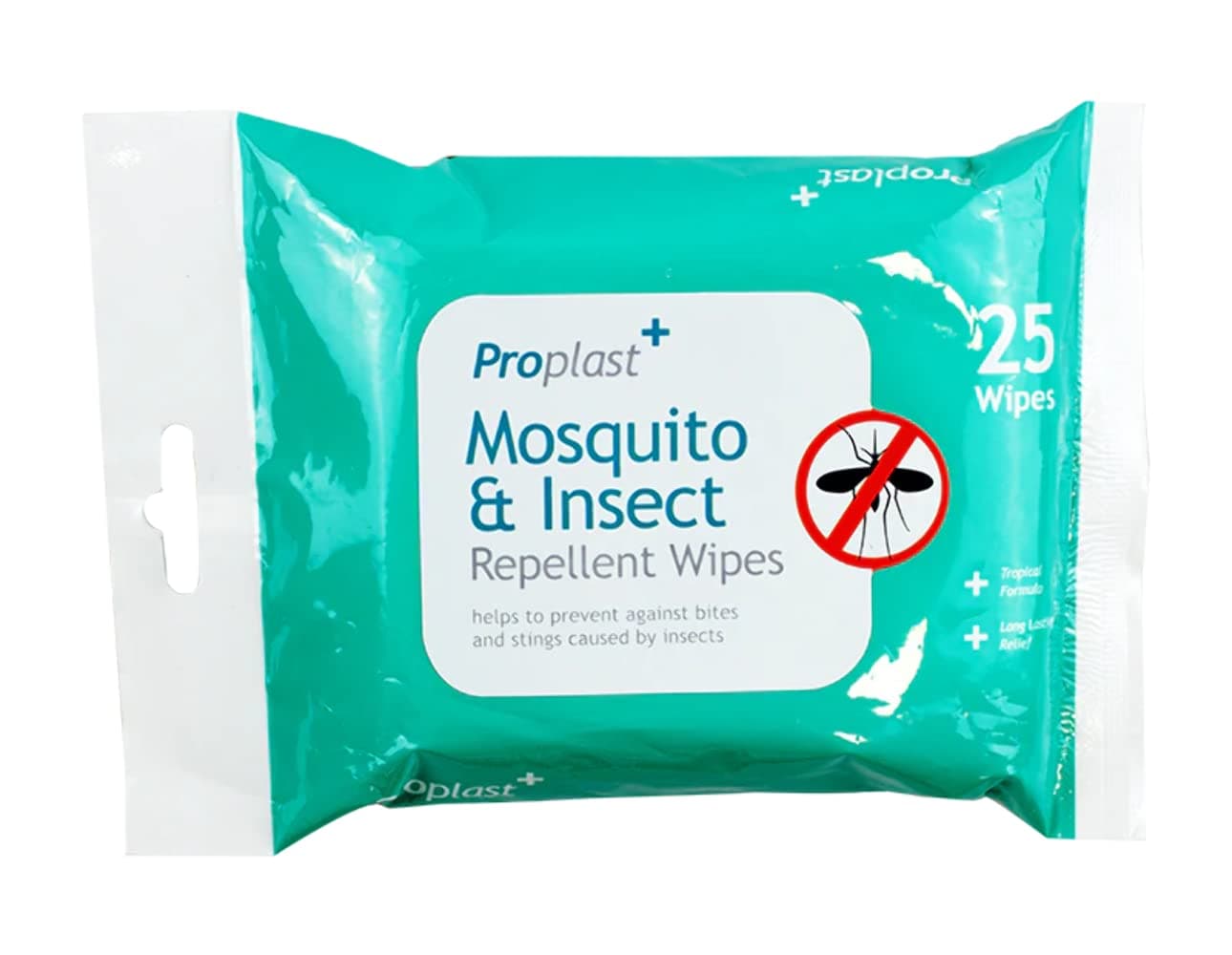 25pk Mosquito Insect Midge Repellent Wipes Tropical Formula Bite Deet Free - 1x Pack (25 Wipes)
