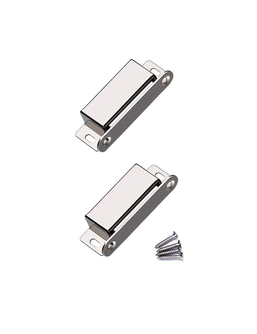 Magnetic Door Catch - 50lb High Magnetic Stainless Steel Heavy Duty Catch for Kitchen Bathroom Cupboard Wardrobe Closet Closures Cabinet Door Drawer Latch (Silver, 2-Pack)
