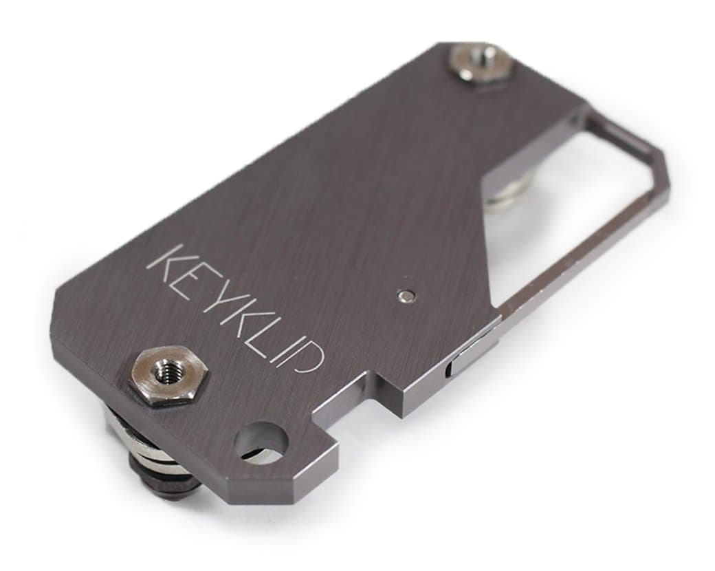 KeyKlip Gunmetal • Carabiner Key Holder • Slim Key Organizer • Key Holder • Aerograde Anodized Aluminum • Great for Lanyards, Key Fobs, Key Ring