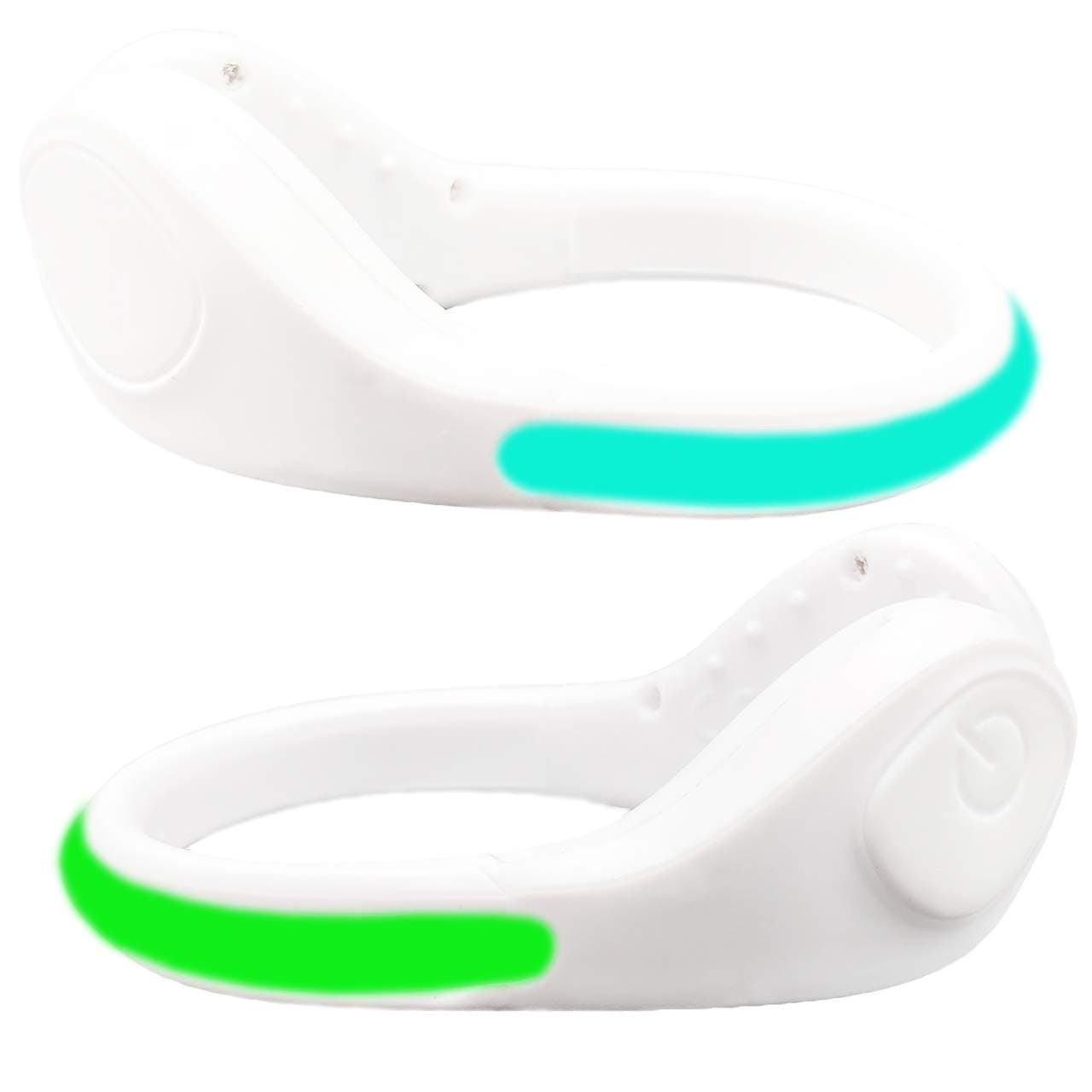 Shoe Clip Lights (2 Pack) Reflective Safety Night Running Gear for Runners Joggers Bikers Walkers, Color Changing RGB Strobe and Steady Color Flash Mode, Water Resistant and Bonus Screw Driver