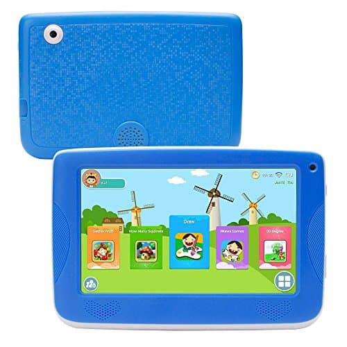 LLLccorp 7 inch Kids Education Tablets Android 5.1 1280x800 IPS Display with Parental Control Software,Kid Proof Case,Screen Protector (Blue)