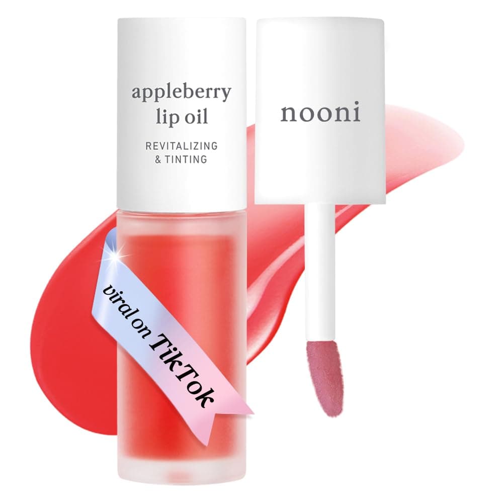 Korean Lip Oil - Appleberry | Long-Lasting, Moisturizing, Plumping, Revitalizing for Dry Lips, Waterproof, No Peel Off, Hydrating, Nourishing Crystal Clear, Stocking Stuffers, 0.12 FL Oz