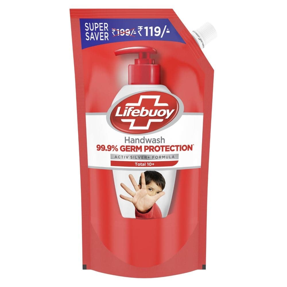 Total 10 Germ Protection Liquid Hand Wash 675ml Refill Pack|| Kills 99.9% Germs|| Liquid Hand Soap Fights Bacteria & Viruses -Super Saver Offer