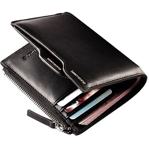 Genuine Leather Men Bifold Clutch Wallet Credit Card Holder Coin Purse ID Window